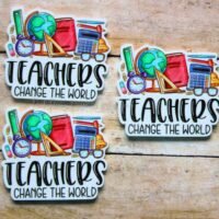 3 teachers Planar Resins Flatback planars hairbow hair bow supplies focal craft supply jewelry bows clips flatbacks DIY school teach quotes