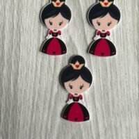 2 Queen of Hearts planar Resins Flatback  hairbow hair bow supplies focal craft supply jewelry bows clips flatbacks DIY Alice Wonderland