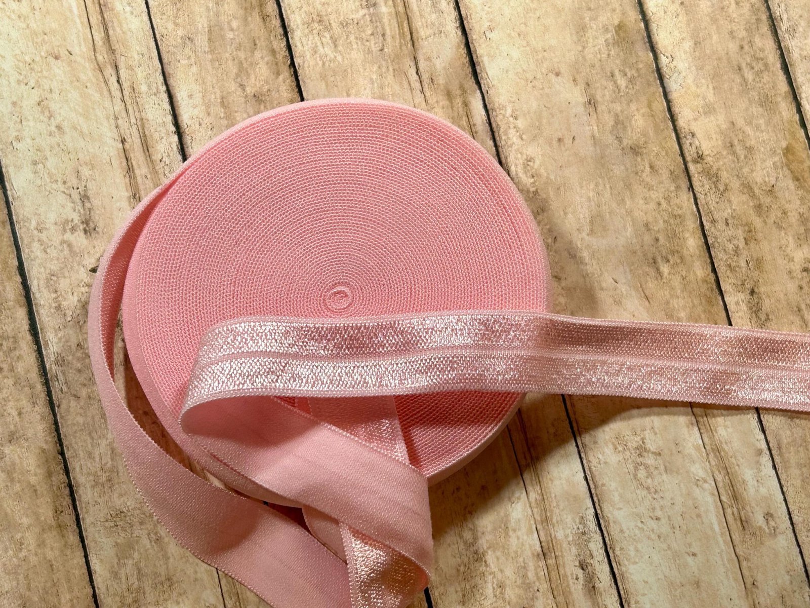 5 yards 5/8 “ baby Pink FOE Fold Over Elastic sewing bow making headband blanks craft supplies DIY bows headbands hair ties F.O.E. Solid - Image 3