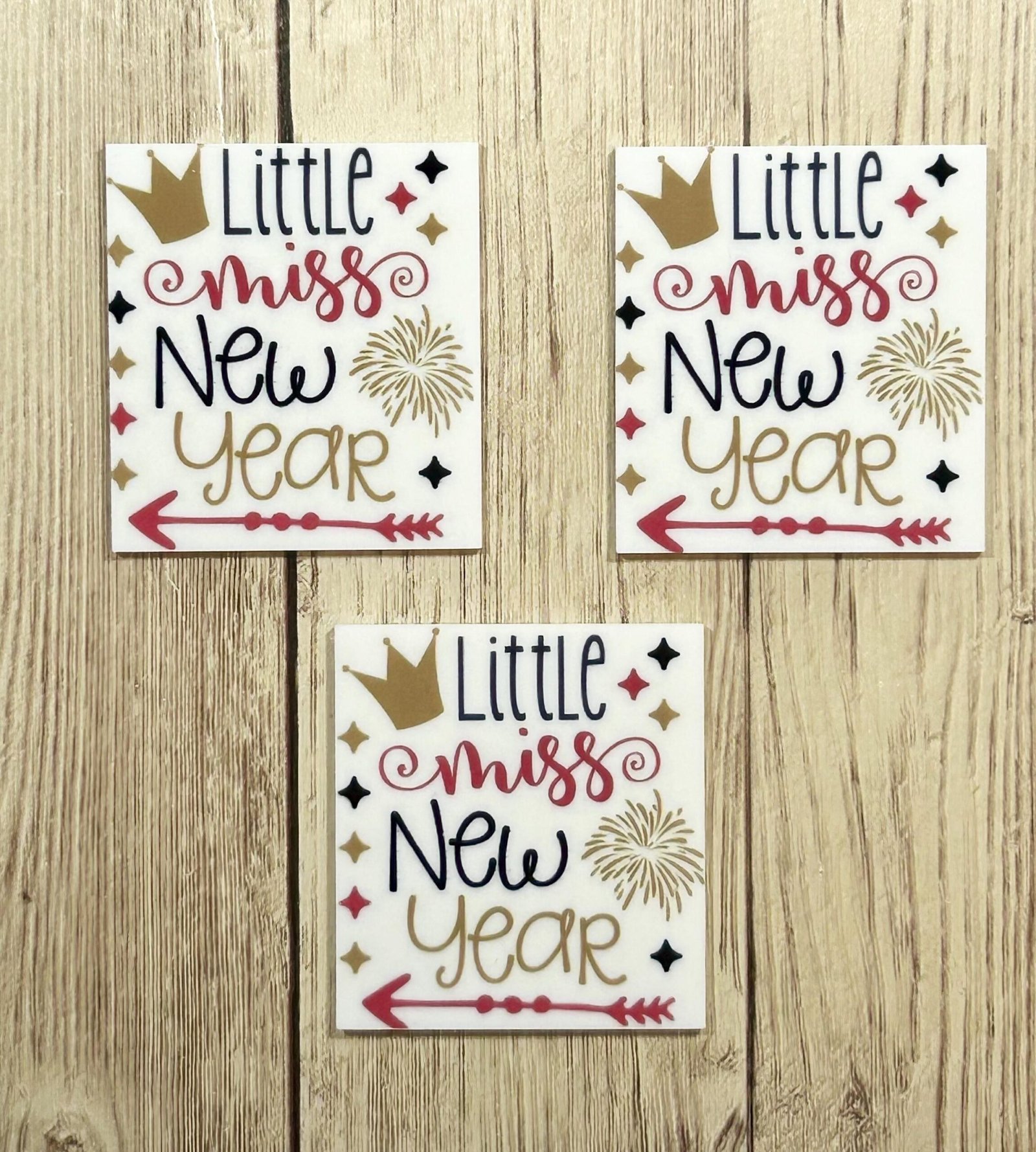 3 Little Miss New Year Planar Resins Flatback planars hairbow hair bow supplies focal craft supply jewelry bows magnets clips flatbacks DIY - Image 3