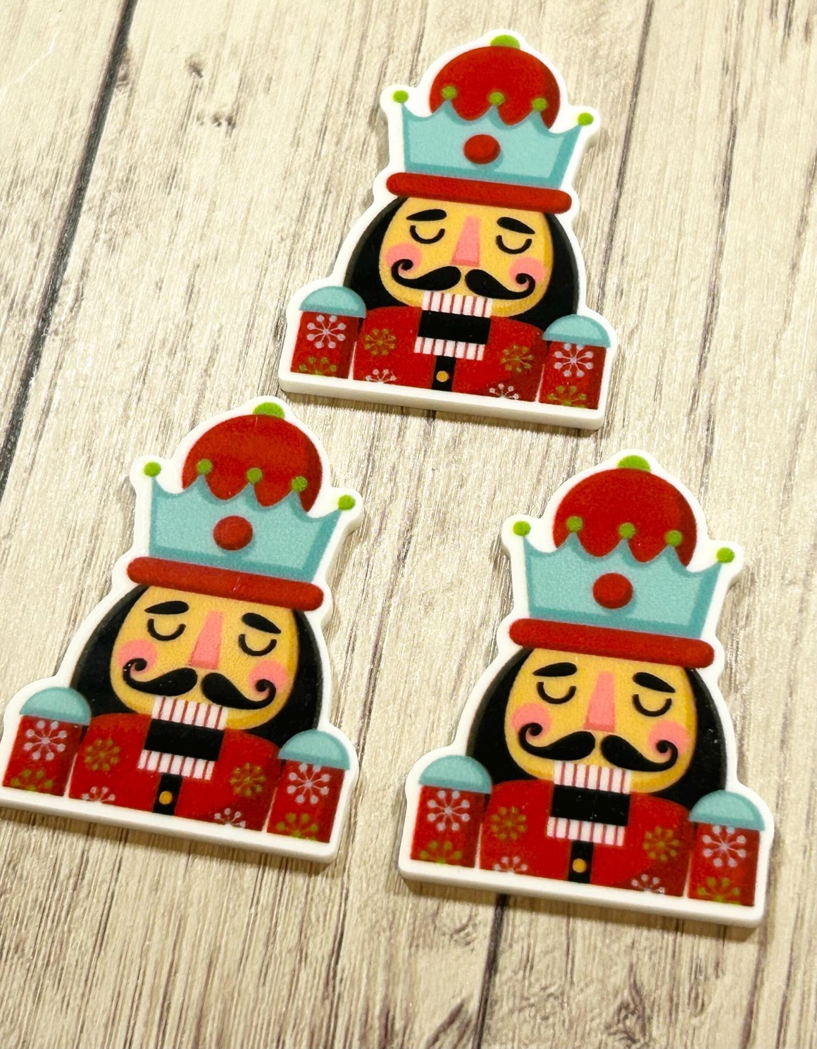 3 Nutcrackers Christmas Planar Resins Flatback planars hairbow hair bow supplies craft supply jewelry bows magnet flatbacks DIY nutcracker - Image 2