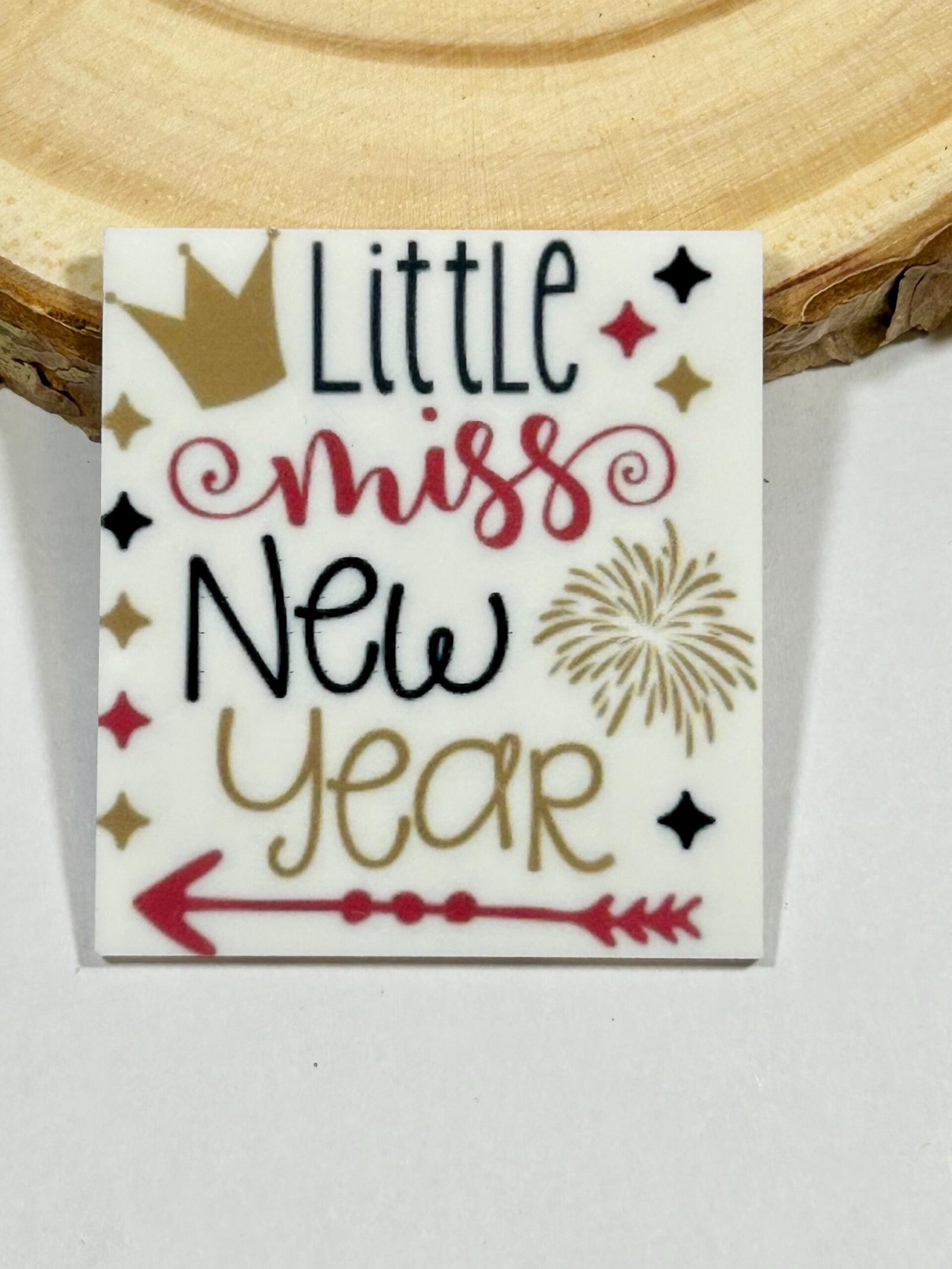 3 Little Miss New Year Planar Resins Flatback planars hairbow hair bow supplies focal craft supply jewelry bows magnets clips flatbacks DIY - Image 4