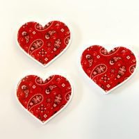 3 heart Planar Resin Flatback keychain hairbow hair bows supplies craft supply focal red bandana western cowgirl magnet soap earrings