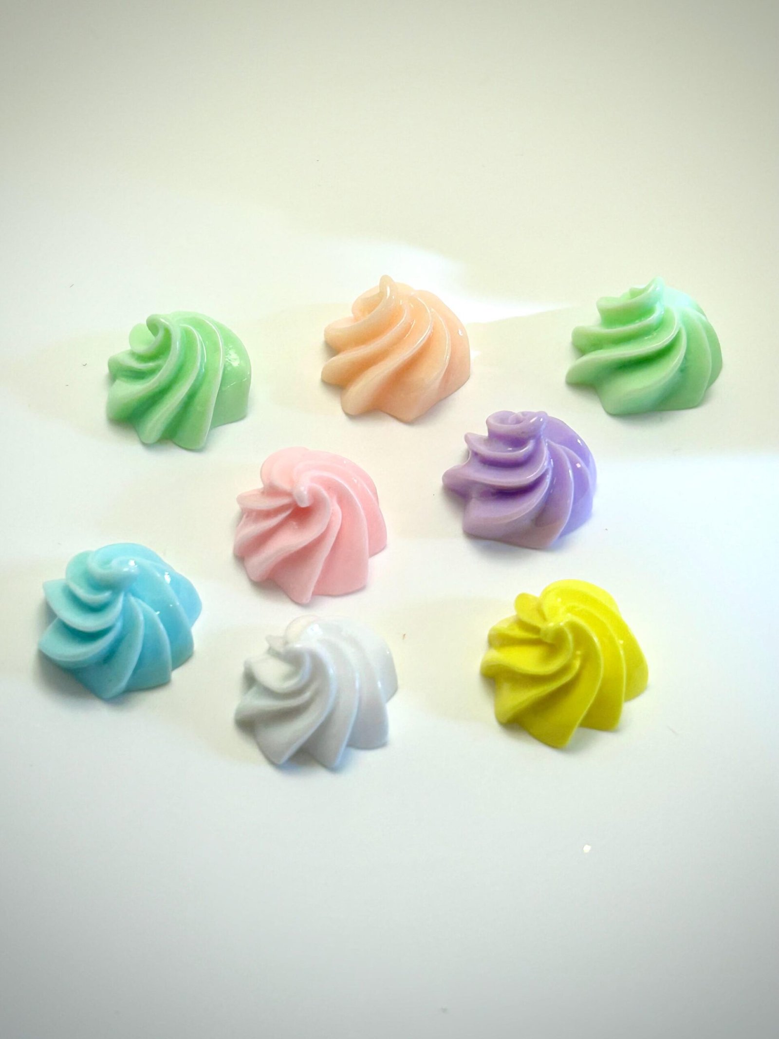 8 pastel frosting meringue Flatbacks Resins| hair bow centers | focal | fake baking | bow making | craft supplies | nonpariel candy dots - Image 4