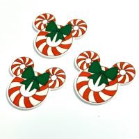 3 Christmas Mouse Ears planar resins | craft supplies |candy cane | soap | bow making | bow centers | focal | magical vacation | jewelry