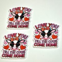 3 love Cows Valentines Day Planar Resins Flatback planars hairbow hair bow supplies focal jewelry bows fake bake craft supplies bows clips