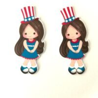 2 Uncle Sam Planar Resins Flatback planars hairbow hair bow supplies craft supply jewelry bows magnet flatbacks crafts resins patriotic girl