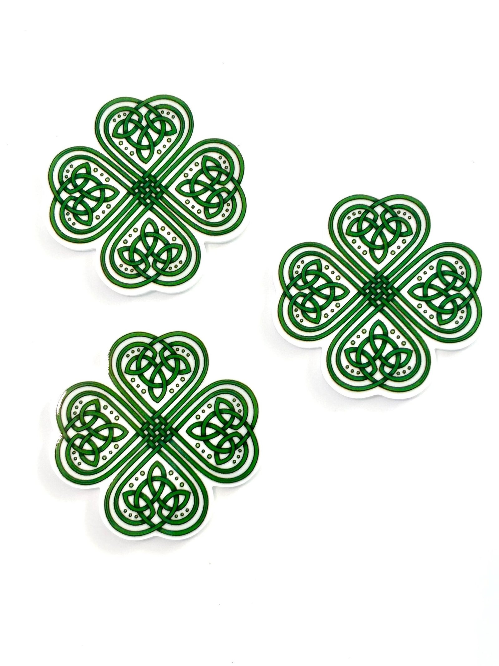 3 Celtic shamrock Planar Resins Flatback planars hairbow hair bow supplies focal craft supply jewelry bows Irish St. Patrick’s day kells - Image 4