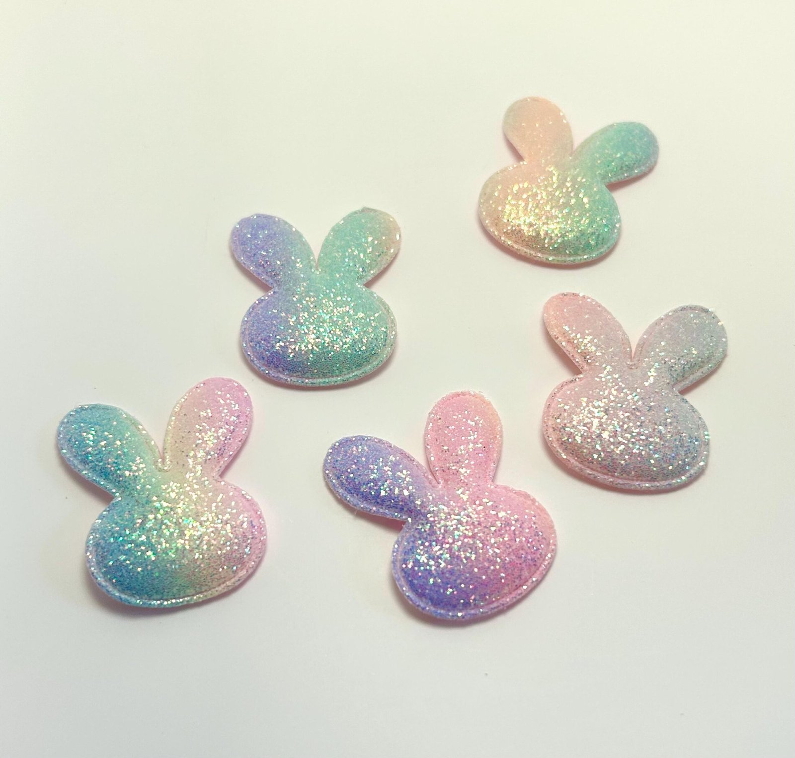5 Iridescent Glitter Bunny Embellishments - Image 6