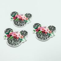 3 snow leopard mouse ears Planar Resins Flatback planars hairbow hair bow | craft supplies |  focal  jewelry bows clips flatbacks| fake bake