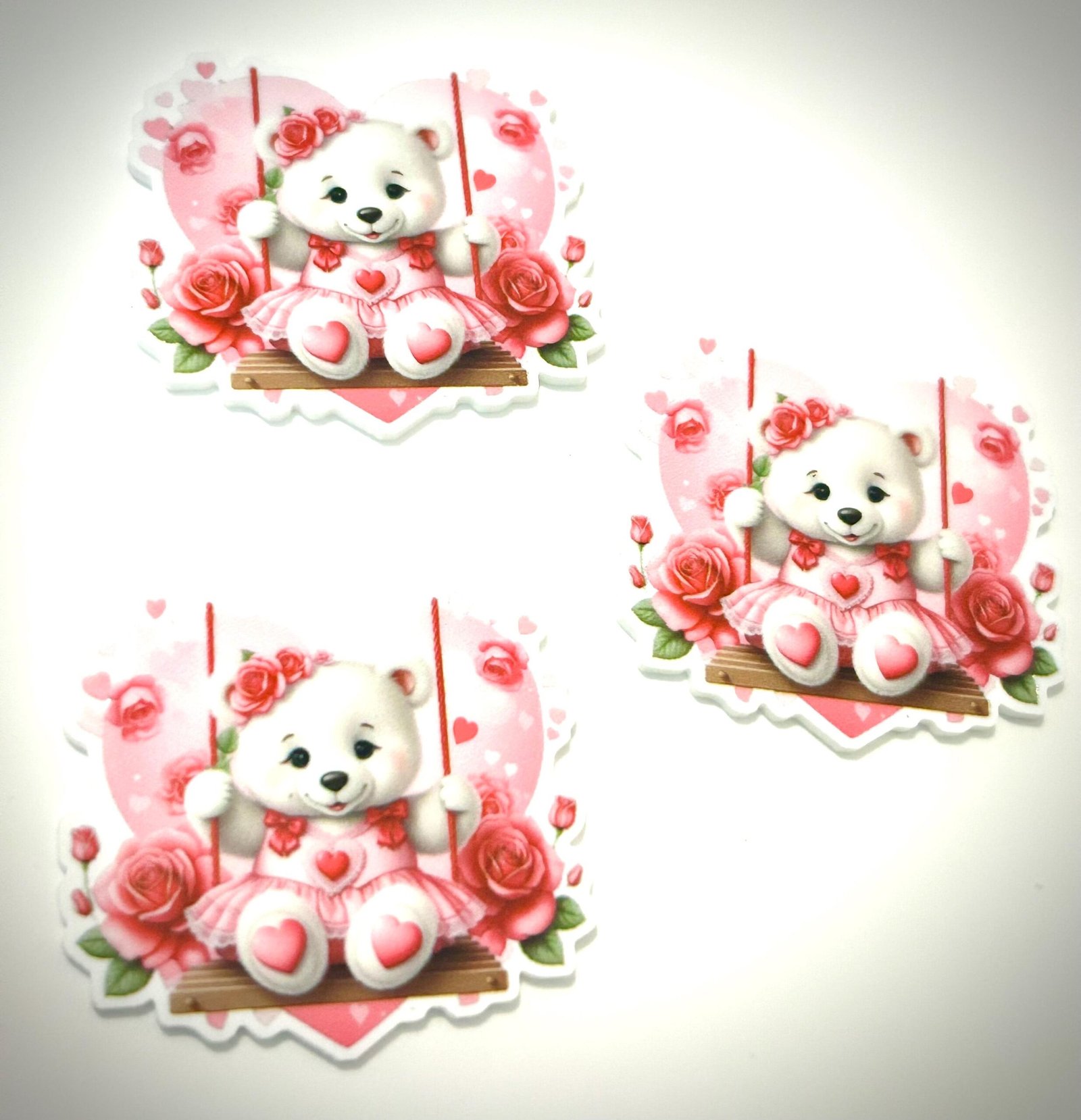 3 Valentine Day planar Resins Flatback planars hairbow hair bow supplies focal craft supplies jewelry bows magnet flatbacks polar bear love - Image 2