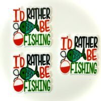 3 I’d Rather Be Fishing Planar Resins hairbow hair bow centers craft supplies focal supply jewelry making charm magnets earrings fake baking