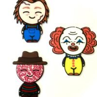 3 horror Planar Resin Flatbacks, focal, hair bow centers craft supplies, soap, DIY bows fake bake, keychains , Halloween movies party favors