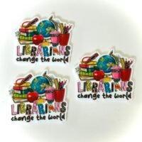 3 Librarian Planar Resins Flatback planars hairbow hair bow soap focal craft supplies, jewelry findings,  bows clips flatbacks books DIY,