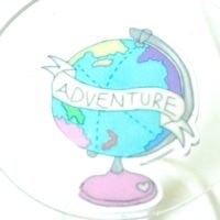 3 Adventure Planar Resins Flatback planars hairbow hair bow centers craft supplies jewelry bows magnet flatbacks crafts resins Travel globe