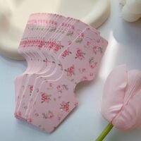 25 shabby pink roses,  hair tie cards | headband cards |  order packaging | craft show display | coquette | Etsy shop supplies | vendor