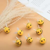 5 Honey Bees | Pom Pom bees charms |   hair bow centers | fake baking | bow making | craft supplies | bugs | bee embellishments DIY