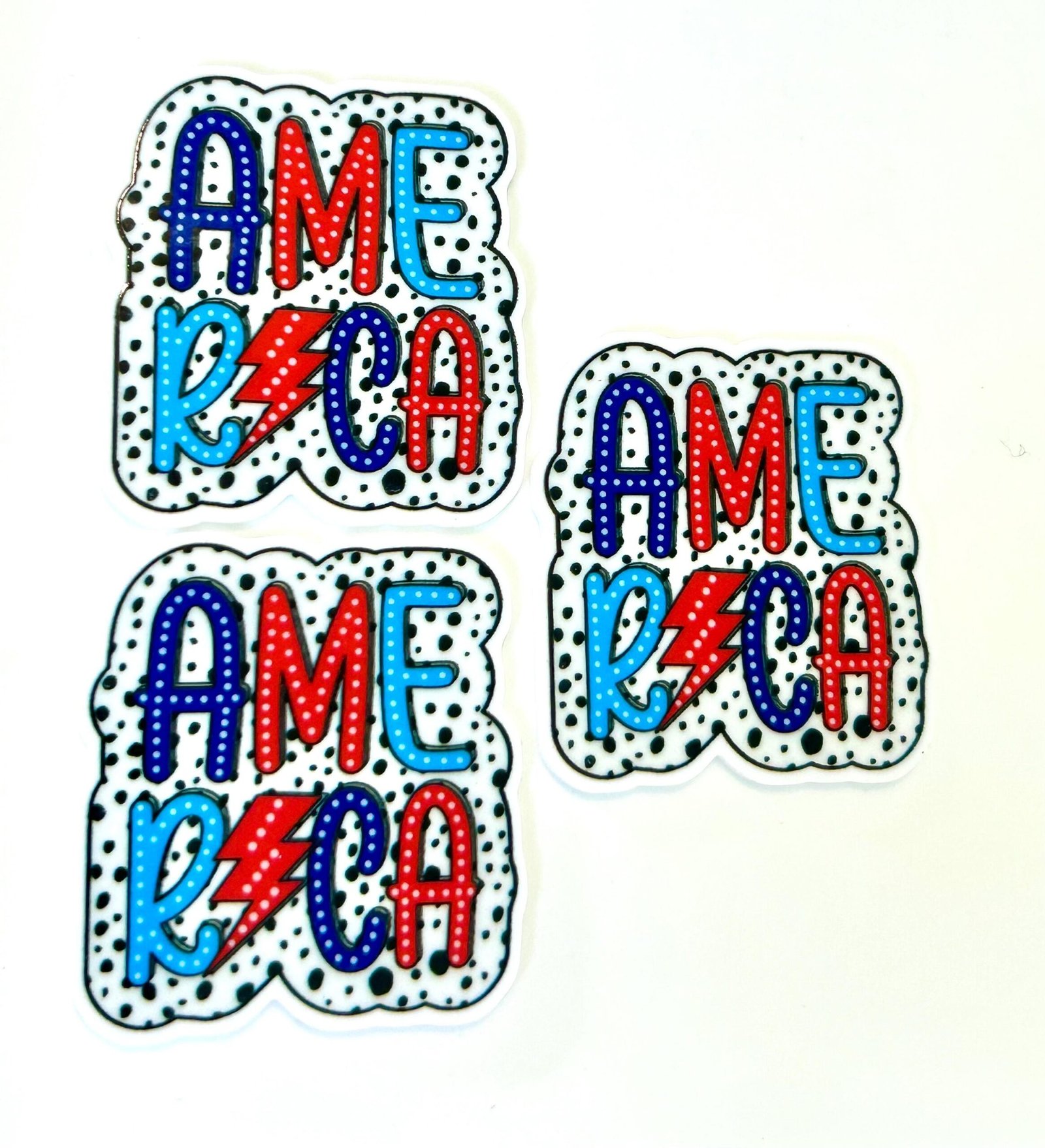 3 Patriotic | 4th of July planar resins | craft supplies | red white blue | bows| bow centers | America | jewelry | focal | USA| DIY - Image 2