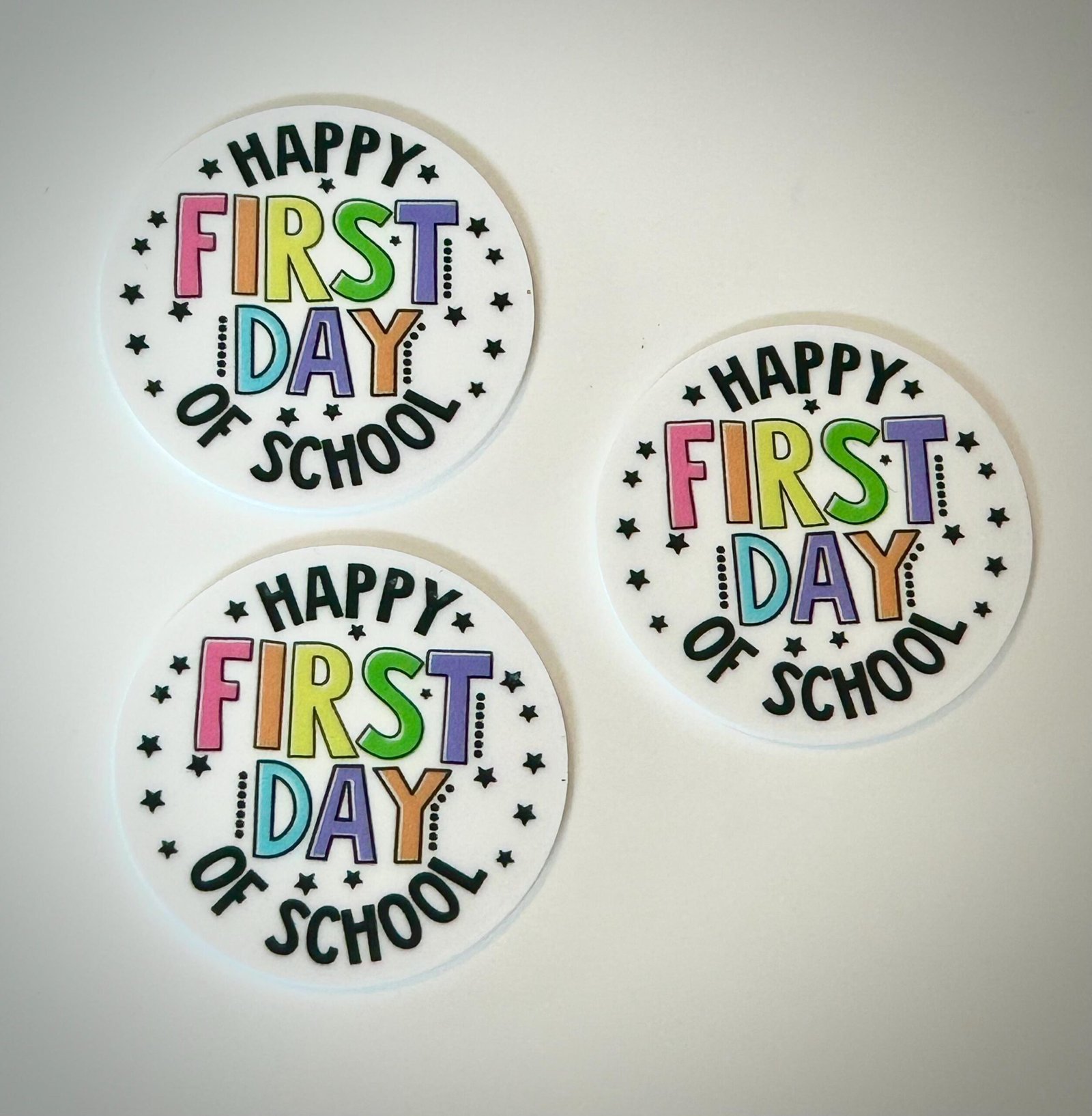 3 1st Day of school Planar Resin Flatbacks, focal, hair bow centers, craft supplies, soap, badge reel, Back to School, charms, focal, teach - Image 2