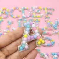 Pastel Pom Pom pearl alphabet letters | letter patch | letter applique | craft supplies | Pom Pom letters | DIY| Craft Supplies |