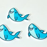 3 shark planar resins | craft supplies | soap making | bow making | bow centers | focal | summer | beach | craft supplies | DIY phone grip