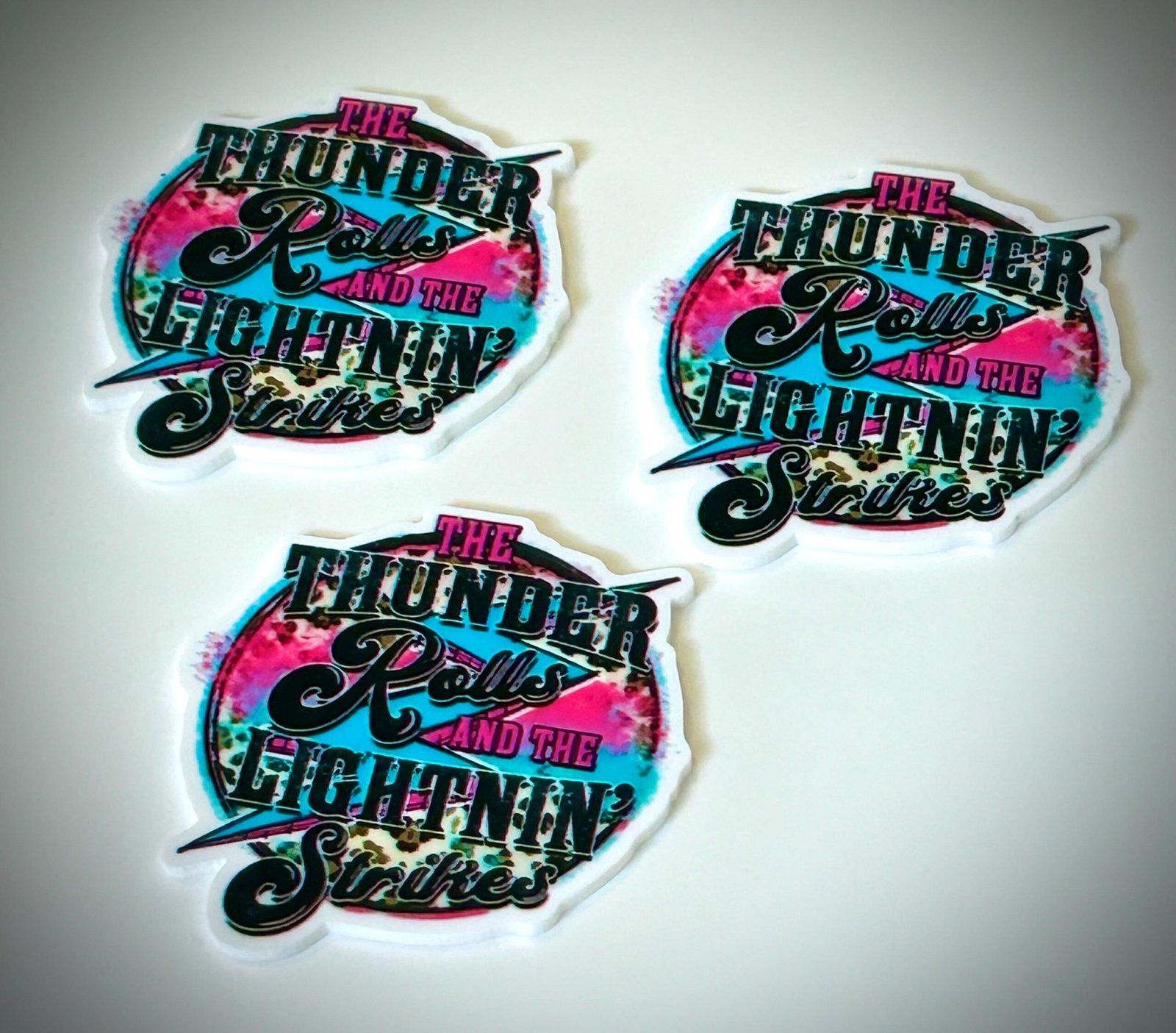 3 Thunder Rolls Planar Resins, Flatbacks,hairbow hair bow centers,supplies, jewelry flatbacks fake bake craft supplies, country music lyrics - Image 2