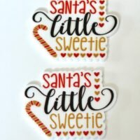 2 Santa’s Little Sweetie Planar resins | craft supplies |candy canes | planars | bow making | bow centers | focal | Christmas planar resin