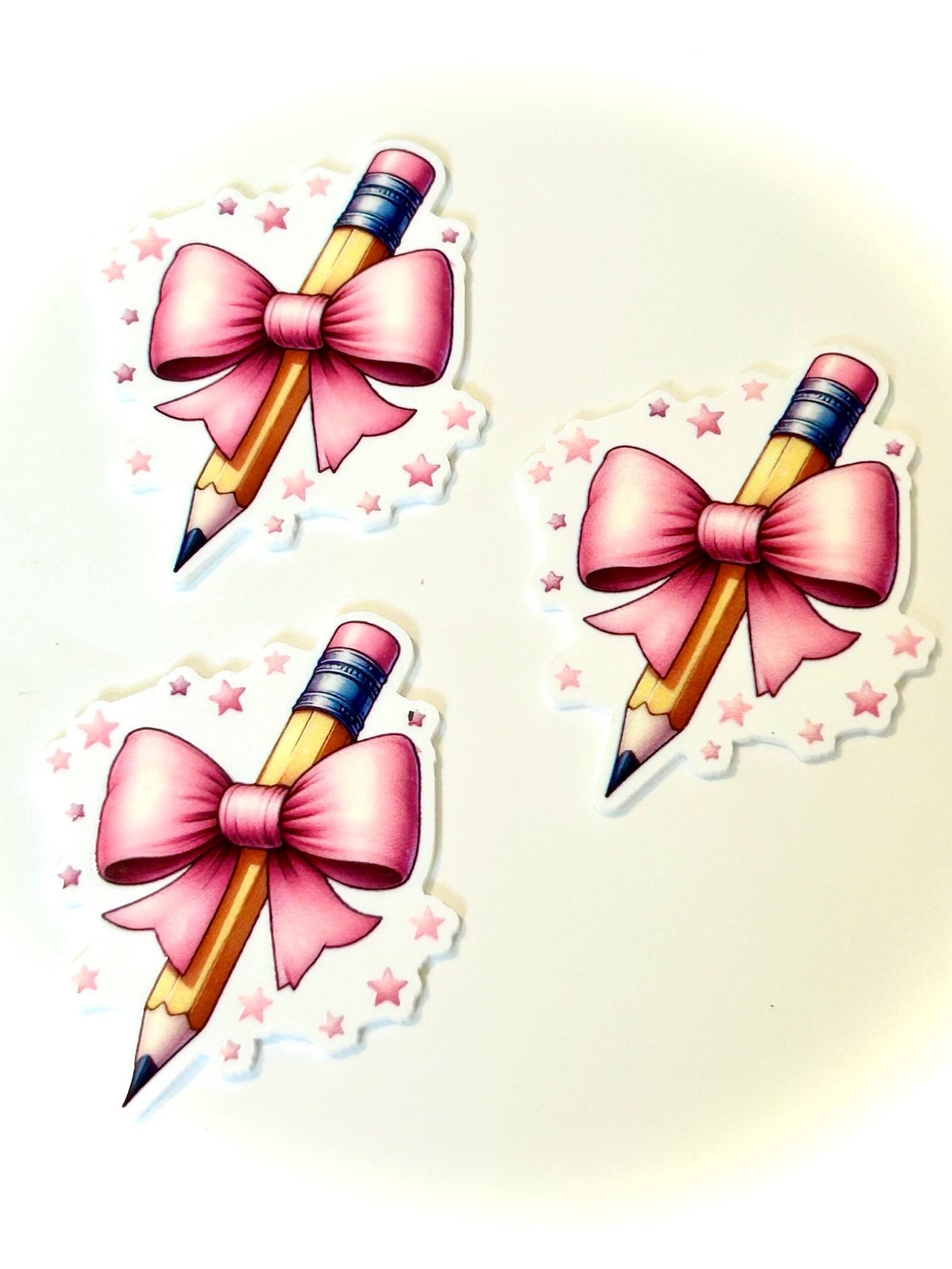 3 School Planar Resins, pencil bow flatbacks