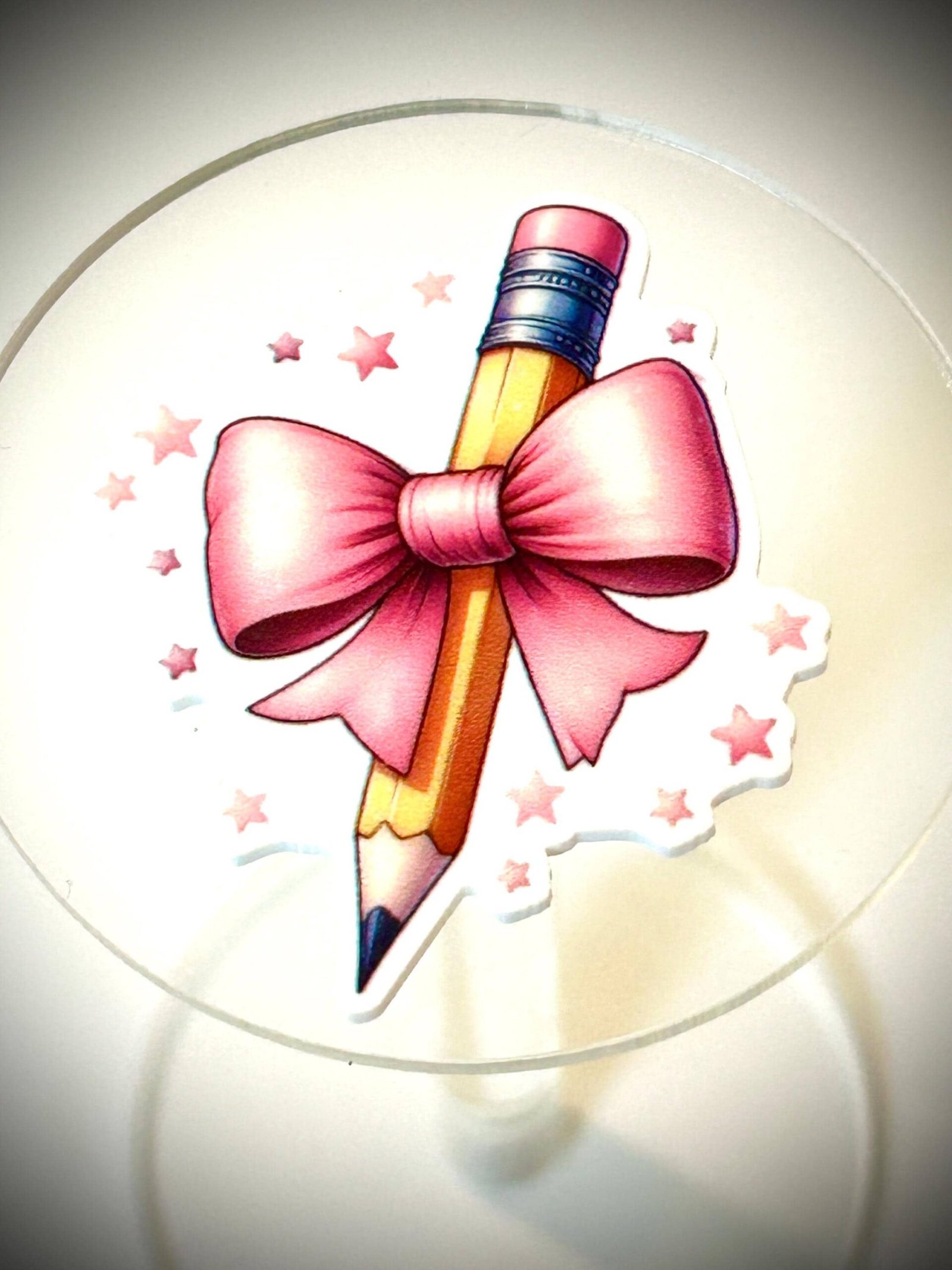 3 School Planar Resins, pencil bow flatbacks - Image 2