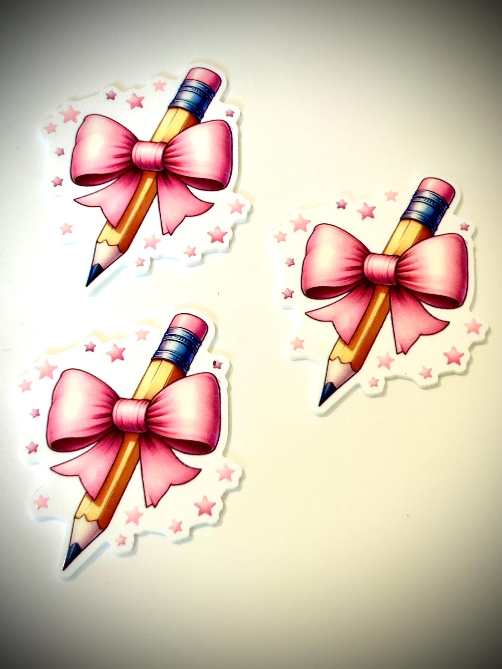 3 School Planar Resins, pencil bow flatbacks - Image 4