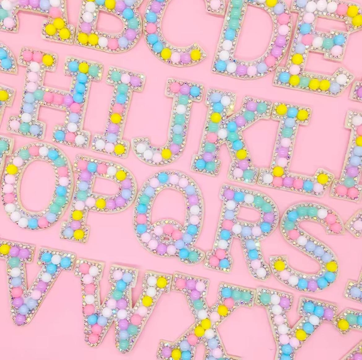 Pastel Pom Pom pearl alphabet letters | letter patch | letter applique | craft supplies | Pom Pom letters | DIY| Craft Supplies | - Image 4