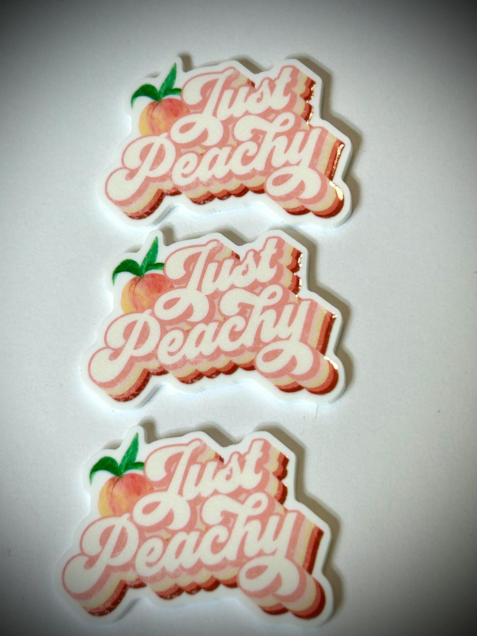 3 Peachy planar resins, peach, fruit flatbacks - Image 2