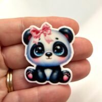 3 premium 90’s Animal Planar resins | craft supplies | bow centers | charms | flatbacks l bake| cow | Lisa | panda bear | DIY | retro, heart