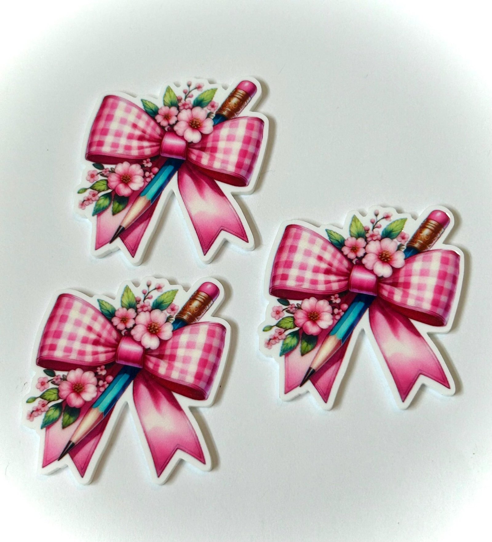 3 pink pencil bow Planar Resins, school planars - Image 3