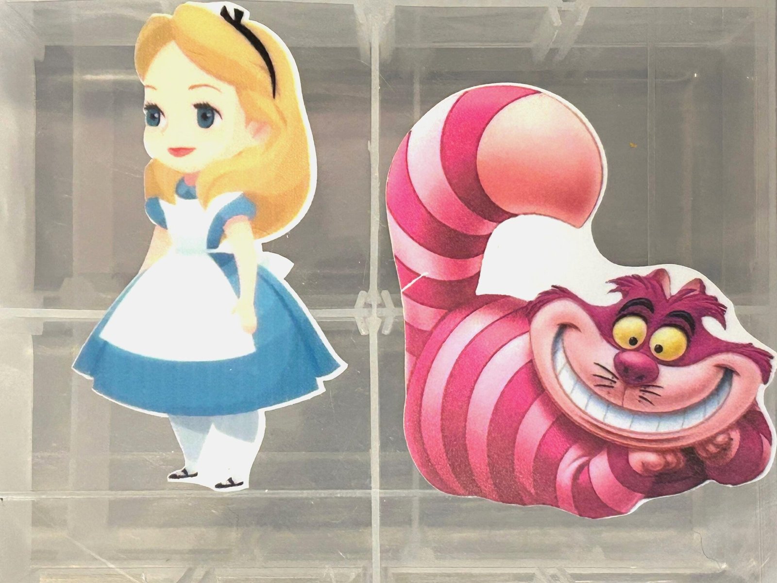 2 JUMBO Alice + Cheshire Cat planar Resins, Flatbacks, ,hair bow centers, craft supplies, jewelry, keychains, embellishments, wonderland - Image 2