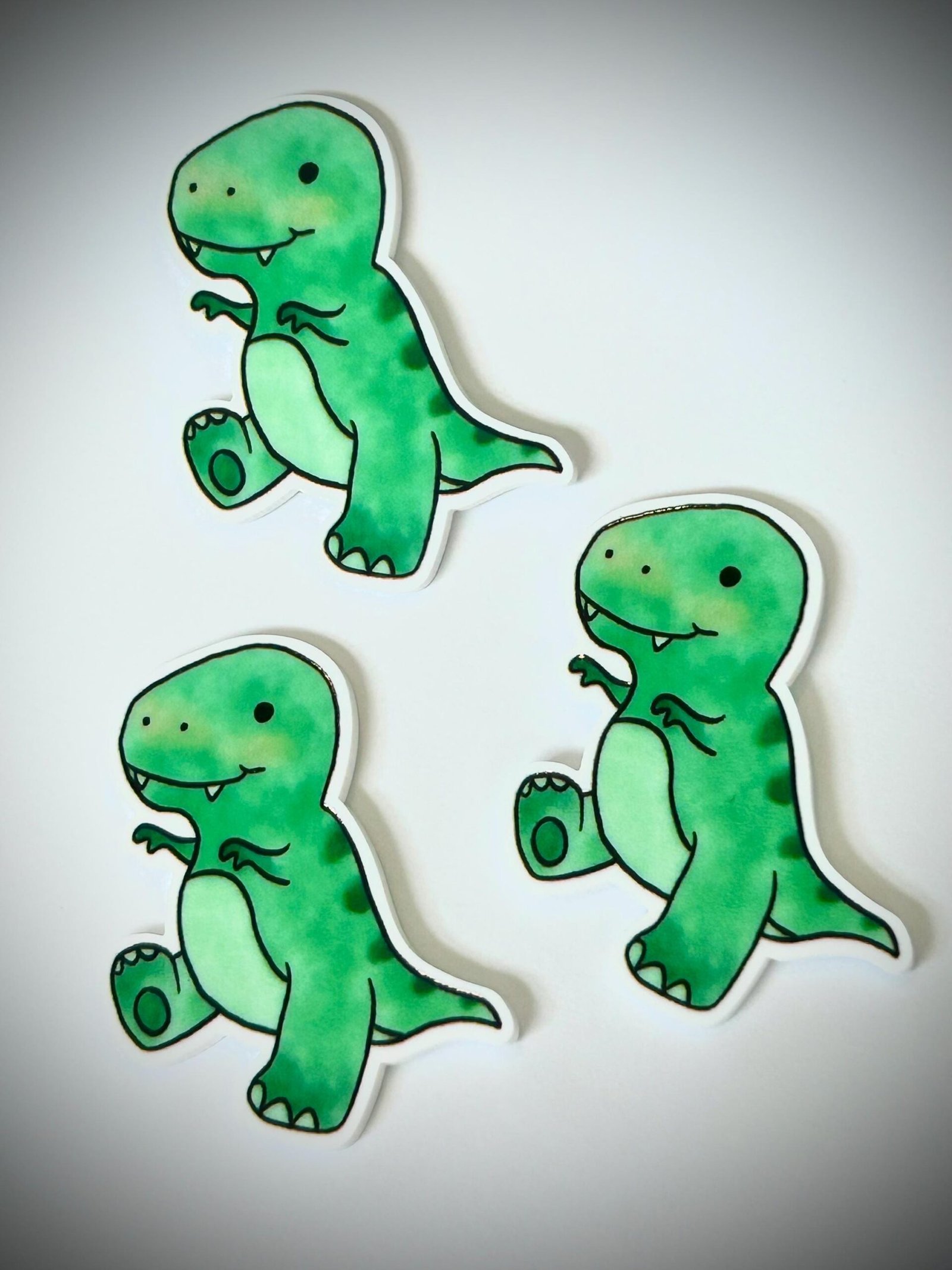 3 Dinosaur Planar Resins, Flatbacks, focal, hair bow centers, craft supplies, badge reel supplies, embellishments, Dinosaurs, cupcake topper - Image 3
