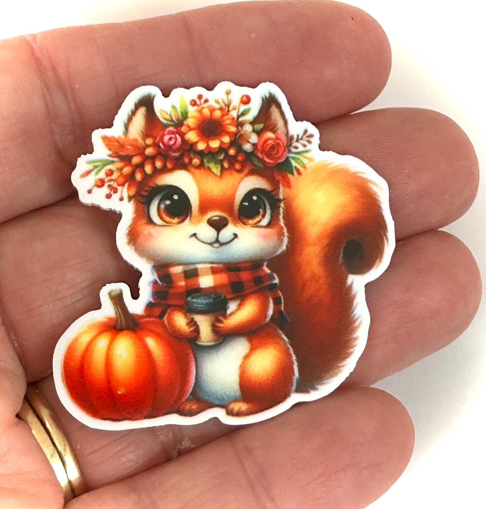 3 fall squirrel planar Resins, Flatbacks, Hairbows,hair bow centers, craft supplies, jewelry, fake bake, earrings, charms, DIY, acorn charms - Image 4