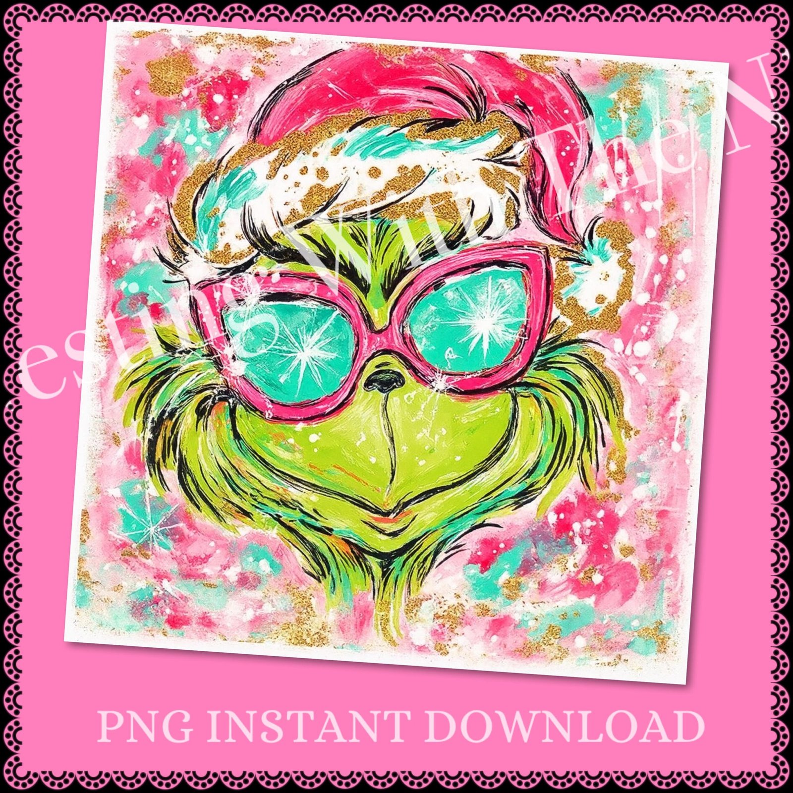 PNG JPG digital download, Christmas green guy, clipart image, 3000 x 3000 pixels, 300 dpi, clip art, craft supplies , graphics, invitations - Image 2