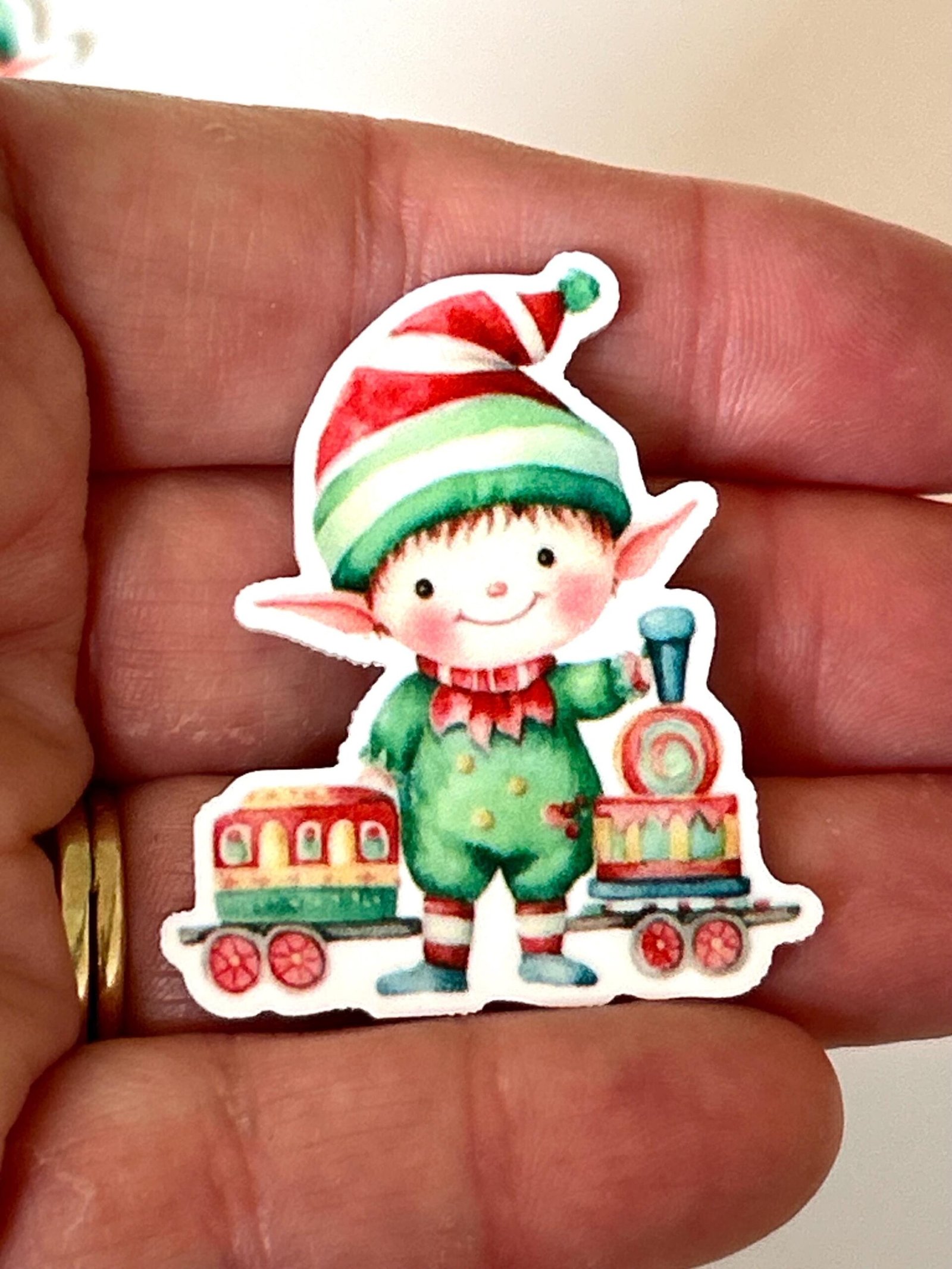 3 Christmas elf planar Resins, Flatbacks, hairbows, hair bow centers, focals, craft supplies, jewelry, bows, badge reels, earrings, keychain