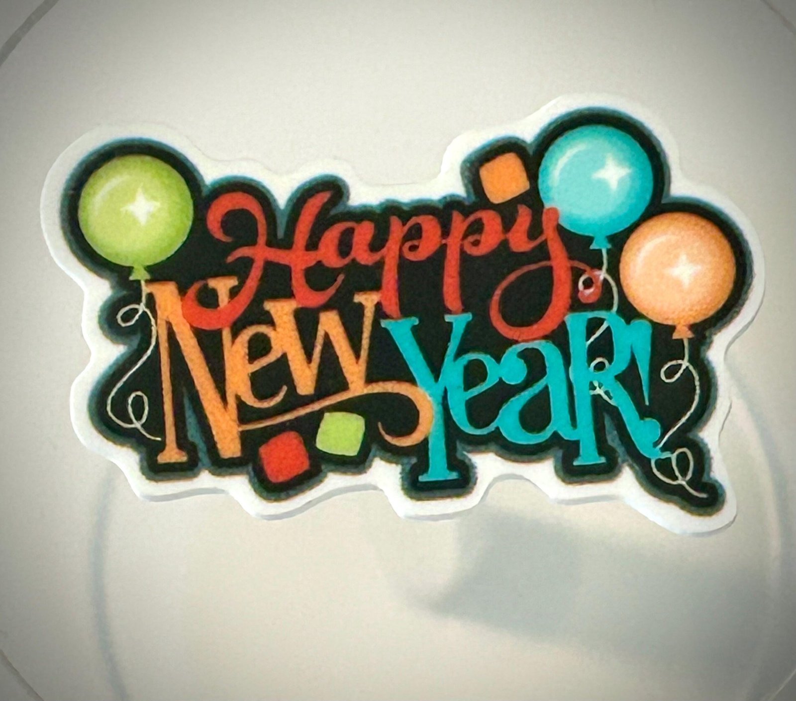 3 happy new year Planar Resins, Flatback planars hairbow hair bow centers, focal,craft supplies, NYE bows, fake bake, embellishments, DIY