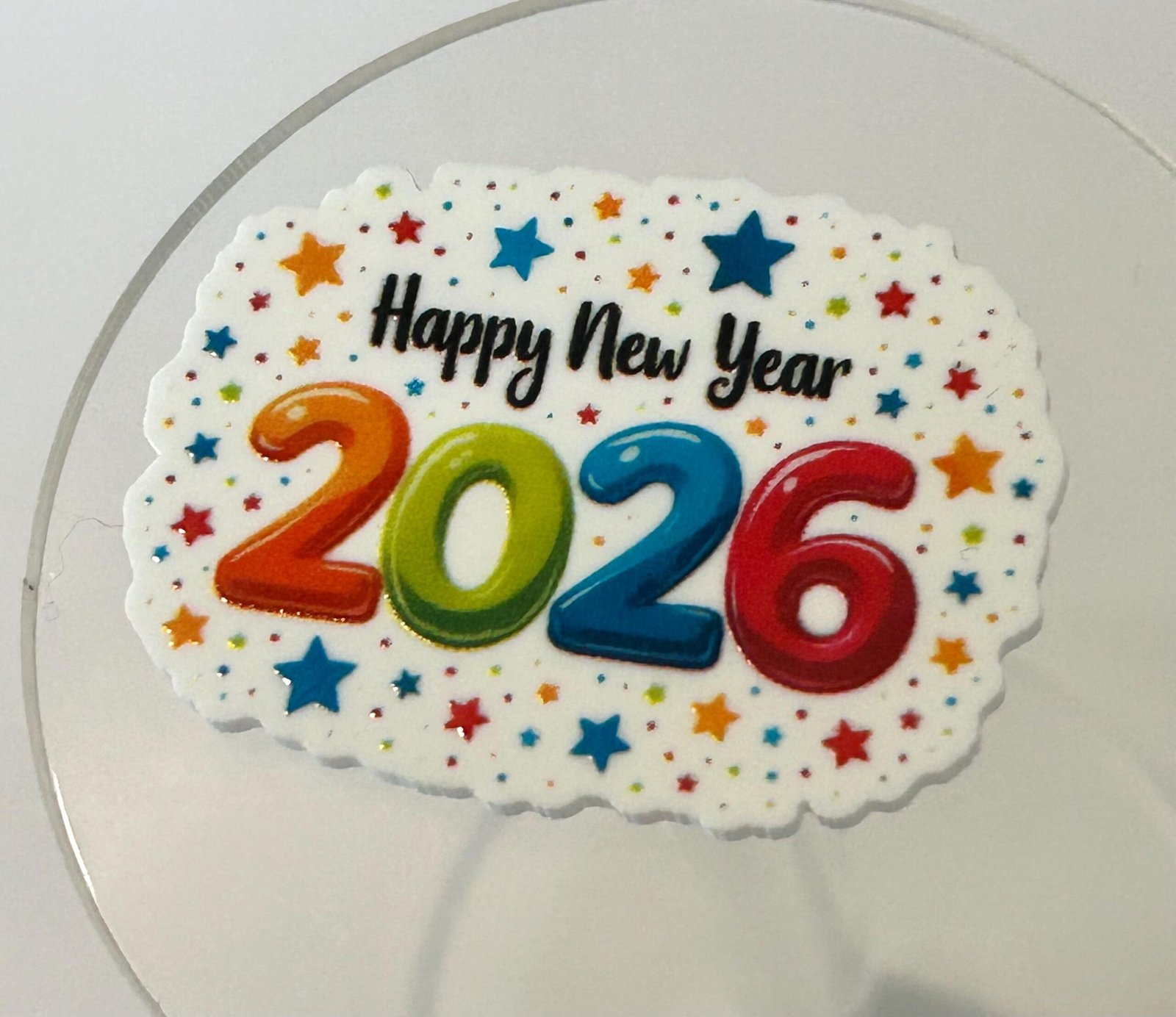 3 happy new year Planar Resins, Flatback planars hairbow hair bow centers, focal,craft supplies, NYE bows, fake bake, embellishments, DIY - Image 2