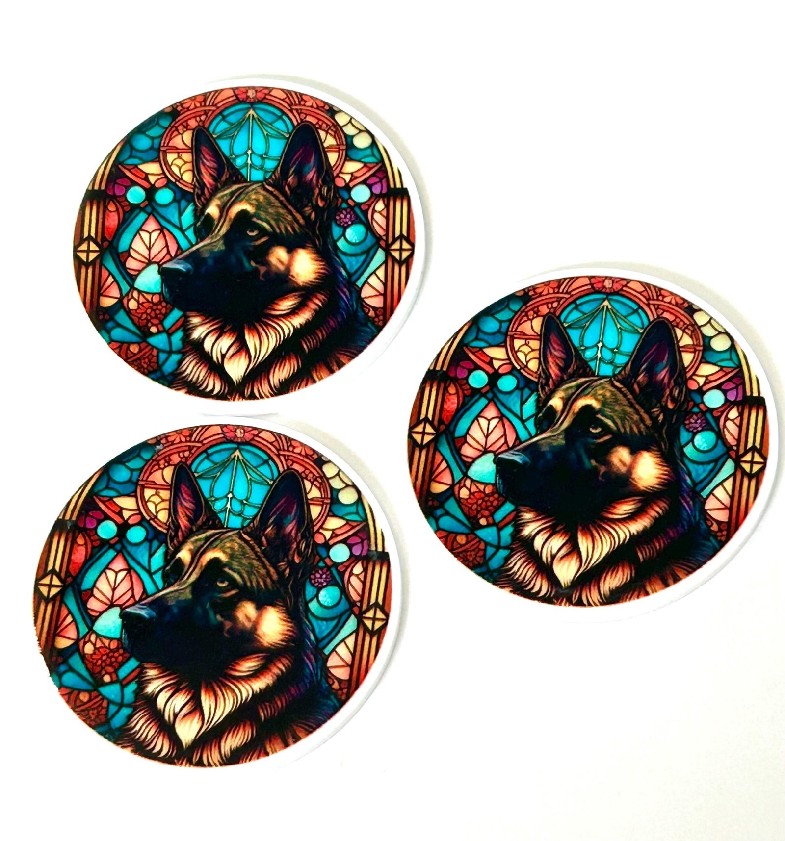 3 German Shepherd Dog planar Resins, Flatbacks, Hairbows,hair bow centers, craft supplies, acrylics, resins, charms, k9, DIY, keychains, pet - Image 2