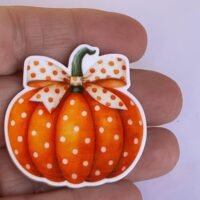 3 polka dot pumpkin planar Resins, Flatbacks, Hairbows,hair bow centers, craft supplies, jewelry, fake bake, earrings, charms, DIY, fall