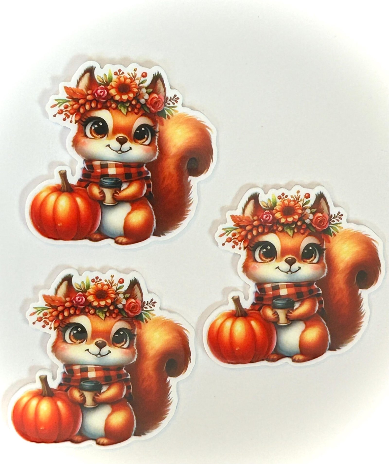 3 fall squirrel planar Resins, Flatbacks, Hairbows,hair bow centers, craft supplies, jewelry, fake bake, earrings, charms, DIY, acorn charms - Image 3