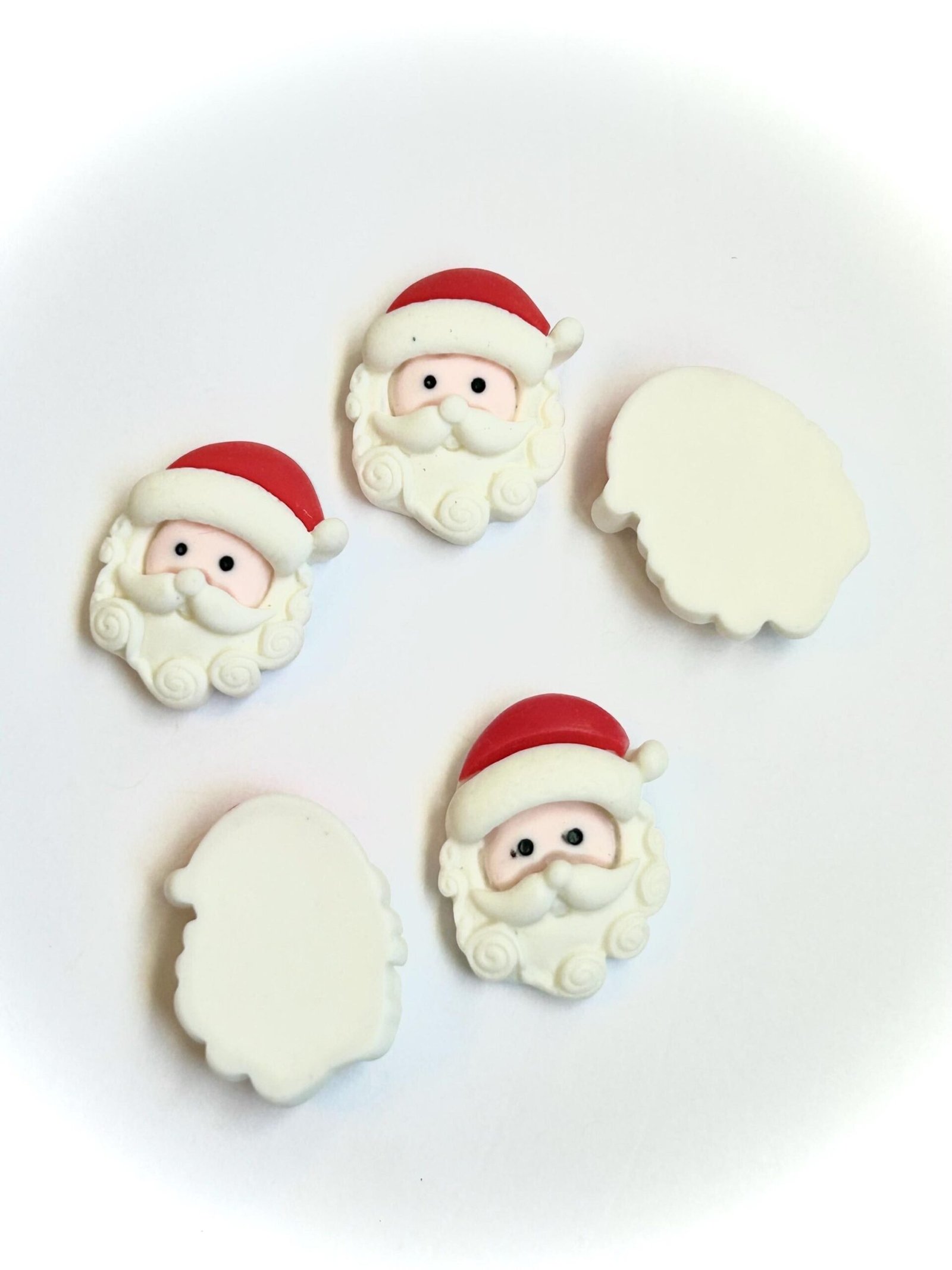 5 Santa Claus Flatback Resins| hair bow centers | focal | soap making | bows | craft supplies | embellishments | Christmas |cupcake toppers - Image 4