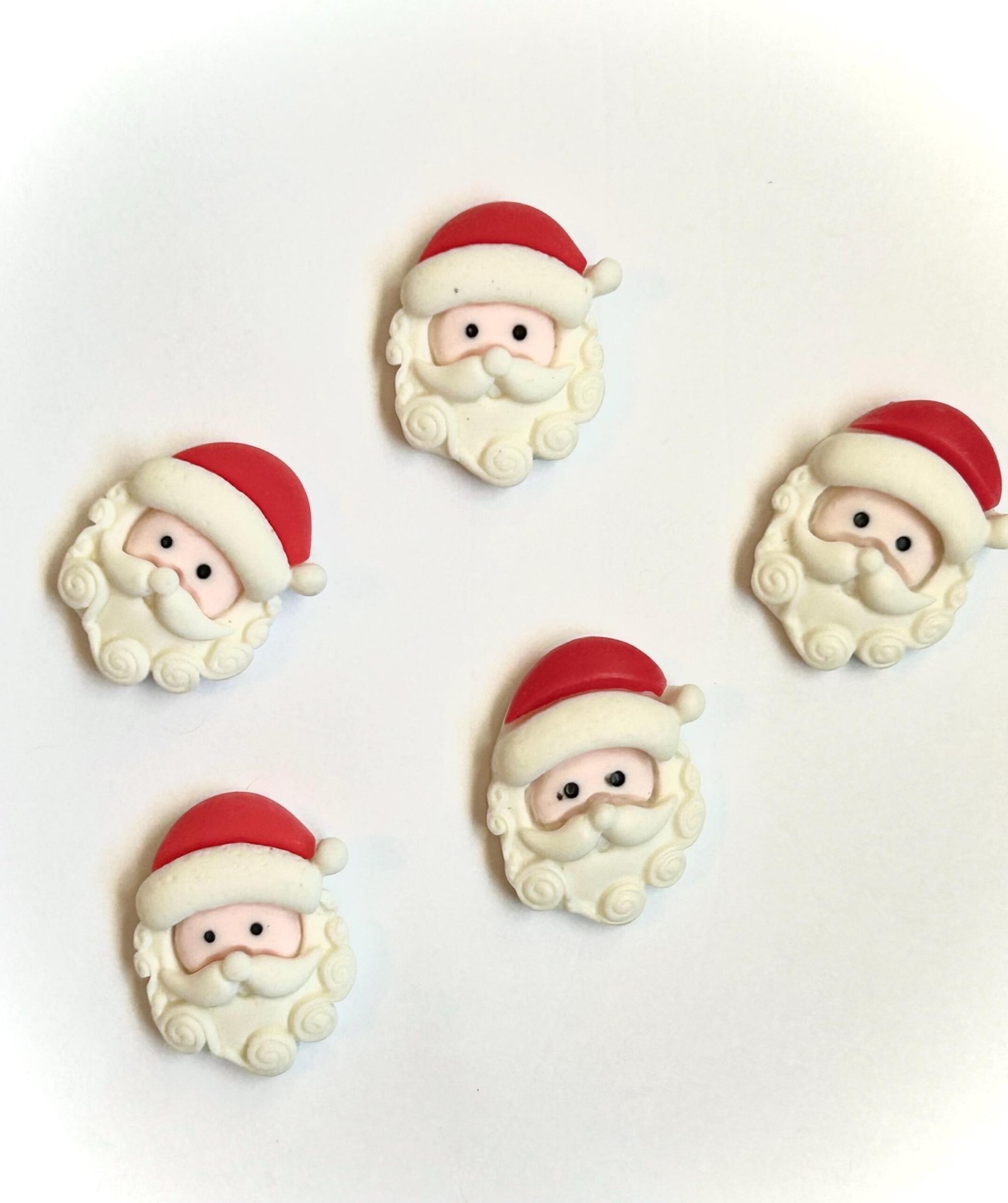 5 Santa Claus Flatback Resins| hair bow centers | focal | soap making | bows | craft supplies | embellishments | Christmas |cupcake toppers - Image 5