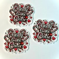 3 Candy Cane Cutie Planar Resins, Christmas flatbacks