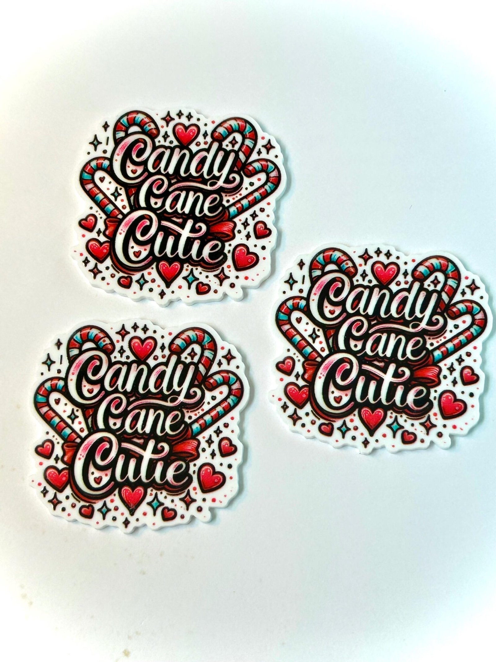 3 Candy Cane Cutie Planar Resins, Christmas flatbacks