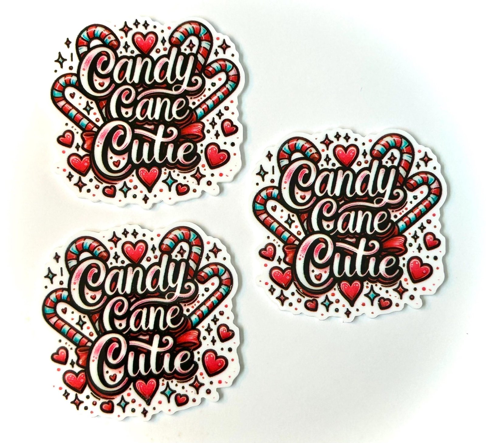3 Candy Cane Cutie Planar Resins, Christmas flatbacks - Image 2