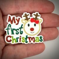 3 1st Christmas planar Resins, Flatbacks,hair bow centers, craft supplies, earrings, badge reels, Christmas embellishments, planars, charms